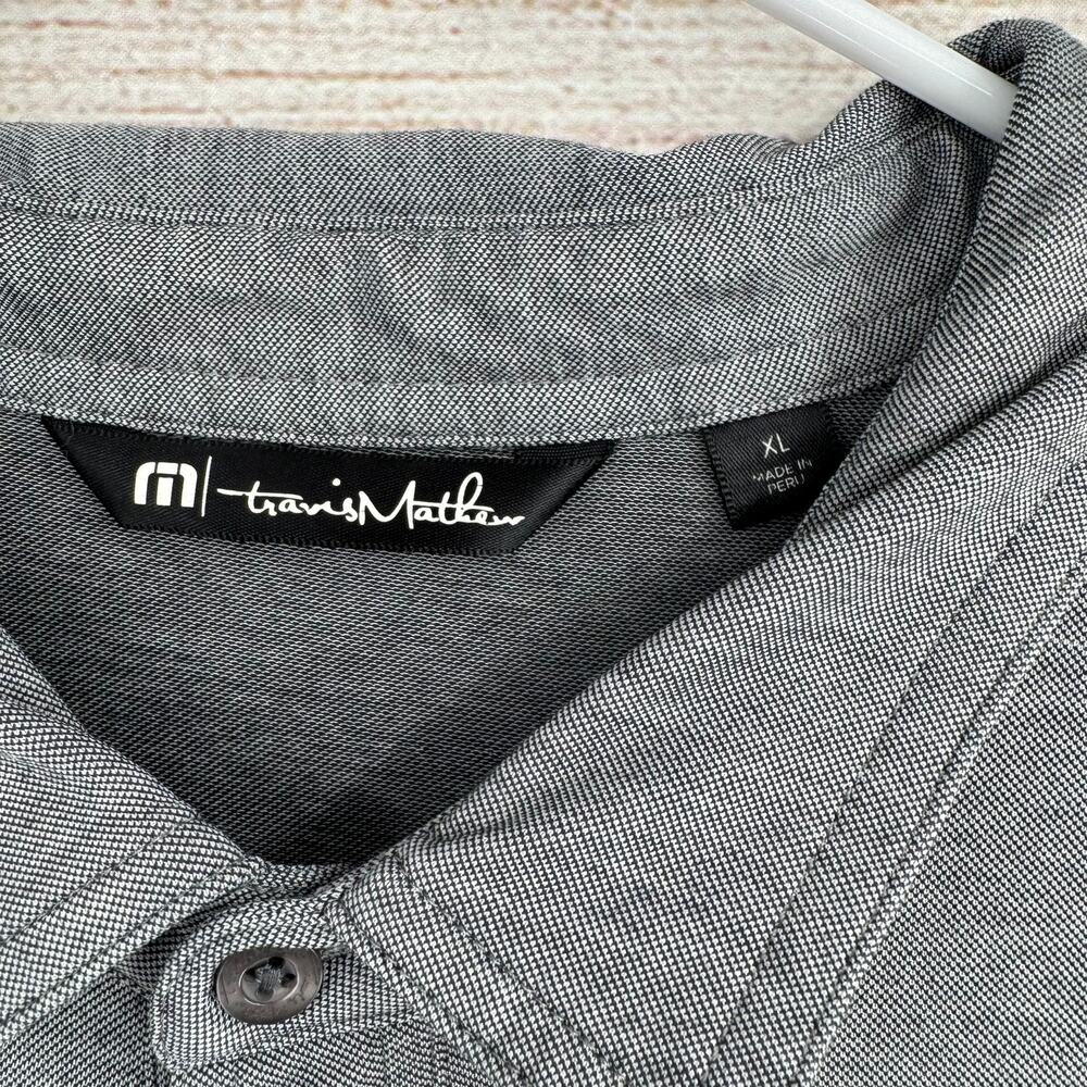 Travis Mathew Golf Pinstripe Polo Shirt Mens‎ XL Gray  Stretch - Picture 6 of 11